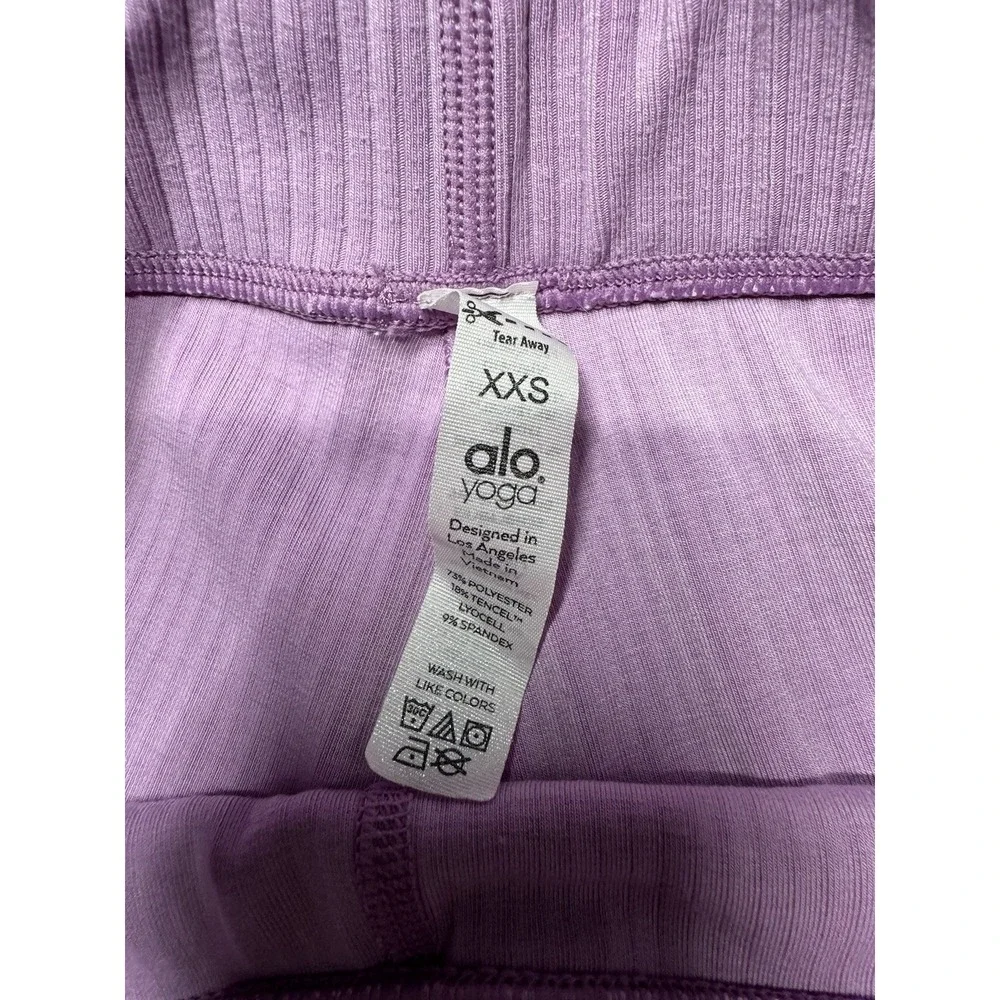 All Yoga Women's Ribbed High‎ Wasted Light Purple Size XXS